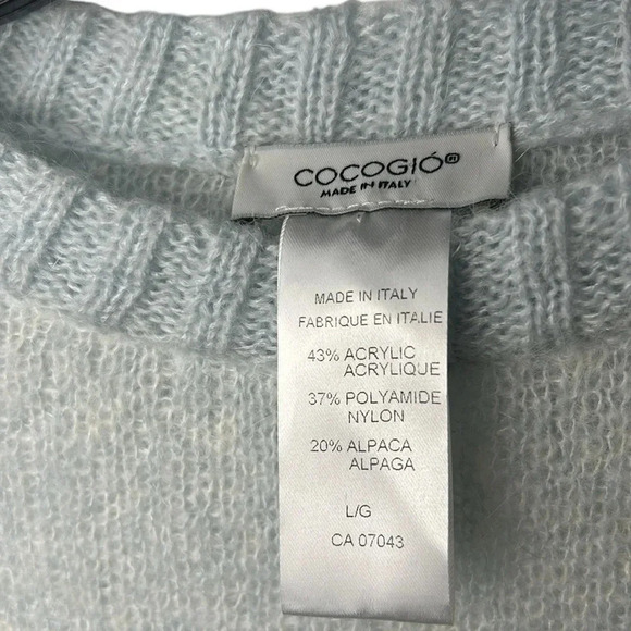COCOGIO sweater,alpaca blend ,women L.made in Italy Super soft,light blue,EC - Picture 7 of 10